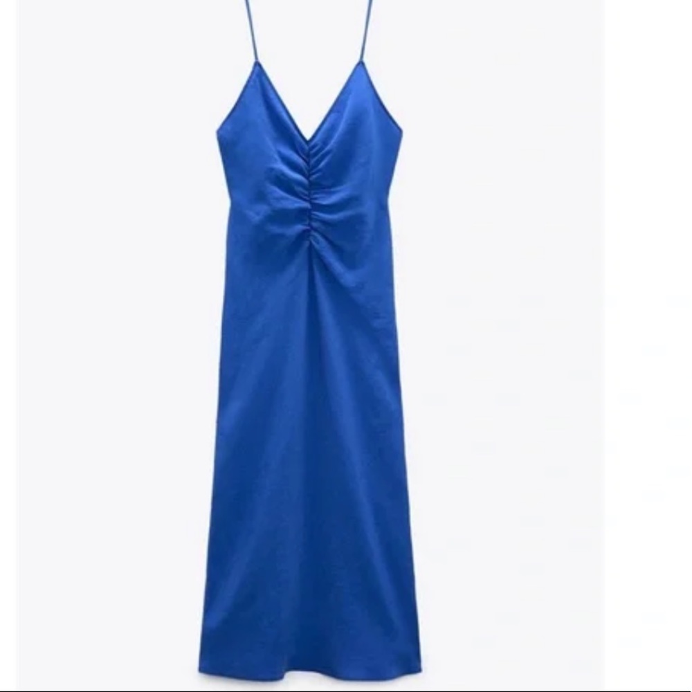 Zara midi dress with ruching